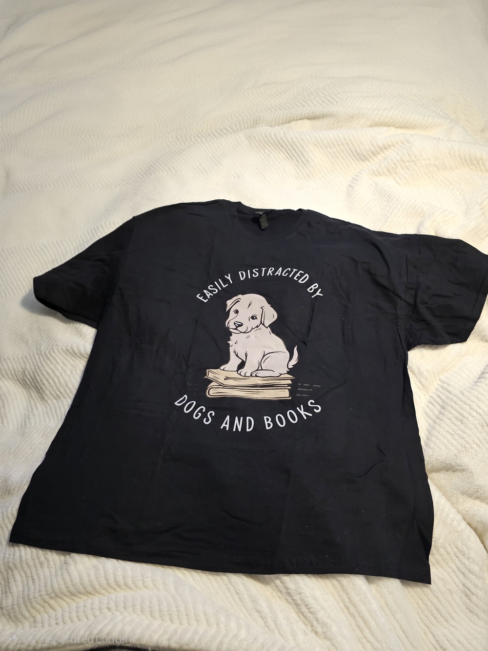 Easily Distracted by Dogs and Books NWOT Heavy Weight Cotton T-Shirt 3X